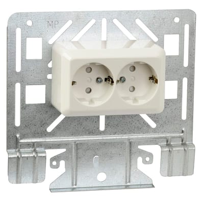 Fastening plate dbl socket/earth IP21 MP-955SF