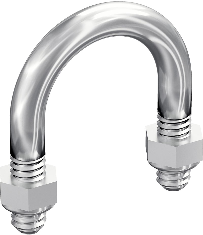 Pipe Clamp M6, 25 mm, Ø29 mm, Stainless Steel AISI 316L (720786)