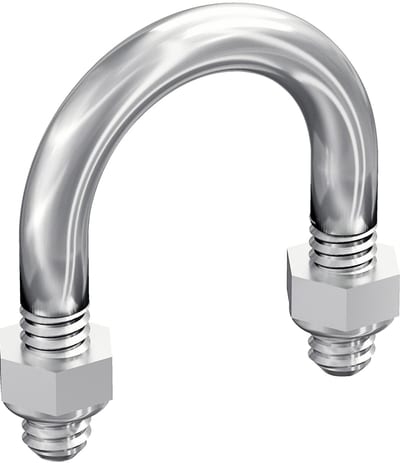 Pipe Clamp M6, 25 mm, Ø29 mm, Stainless Steel AISI 316L