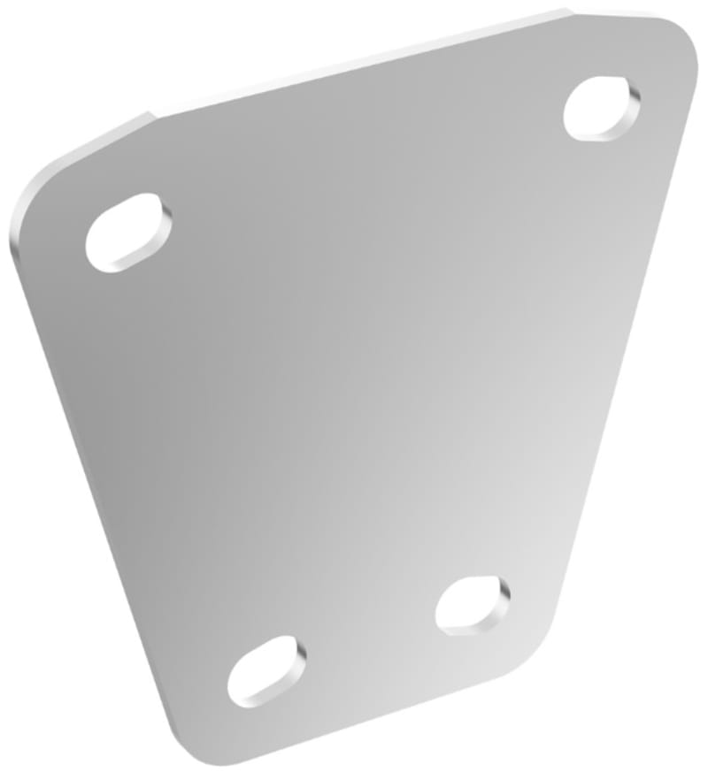 Wibe Bend Plate 48/30 — Zinc + epoxy powder-coated steel, white (720532)