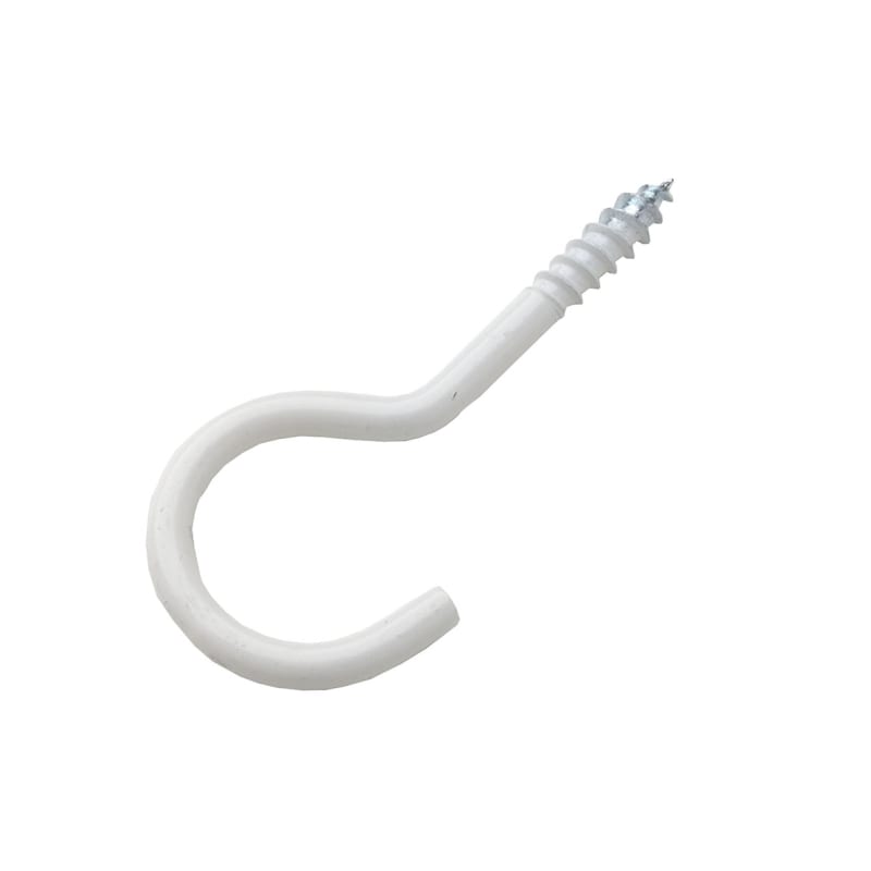 Wood Screw Hook TK 50X15X4,1 white 6PK (1359938)