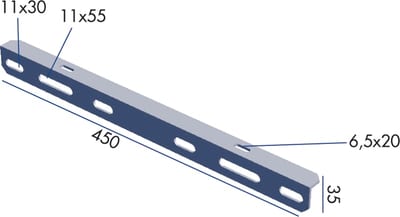 Wibe Group Defem Conveyor Bracket B17 450 mm, Hot-Dip Galvanised