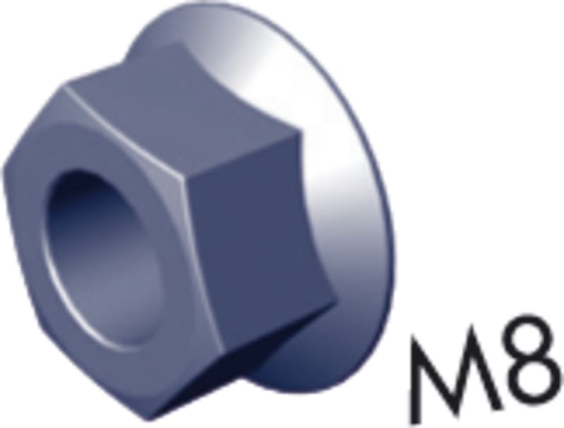 Wibe Group Defem Flange Nut B43 M8 Electro-Galvanised Steel (1149405)