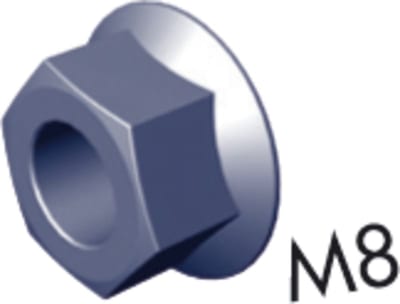 Wibe Group Defem Flange Nut B43 M8 Electro-Galvanised Steel