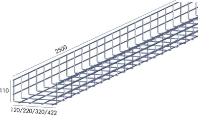 Wire mesh tray 120/110-ø5 2,5M Fzv