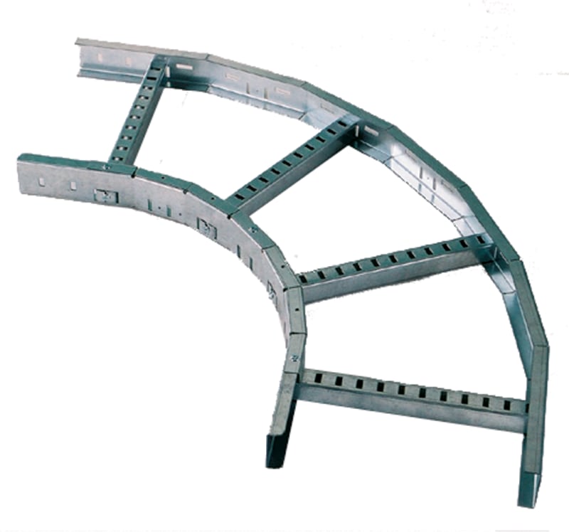 Øglænd System LOE55 Flat Elbow 90°, 200 mm, R300, Pre-Galvanised