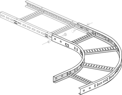 Øglænd System LOE55 Flat Elbow 90°, 400 mm, R300, Pre-Galvanised