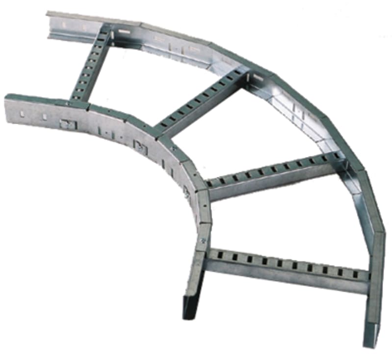 Øglænd System LOE55 Flat Elbow 90°, 200 mm, R300, Hot-Dip Galvanised