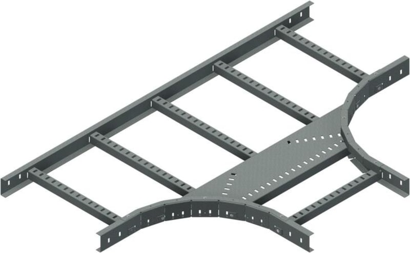 Øglænd System LOE55 Tee, 400/400 mm, R300, Hot-Dip Galvanised