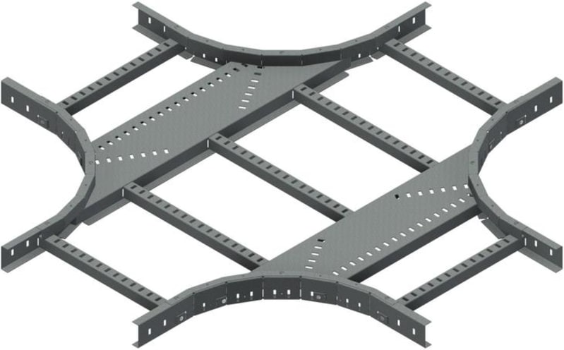 Øglænd System LOE55 Cross, 400/400 mm, R300, Hot-Dip Galvanised