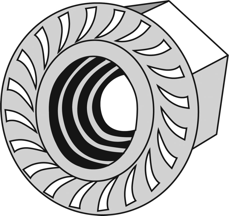 Øglænd System Anti-vibration Locking Flange Nut M10 A4 Stainless Steel (LN-AV-FL-M10 A4)