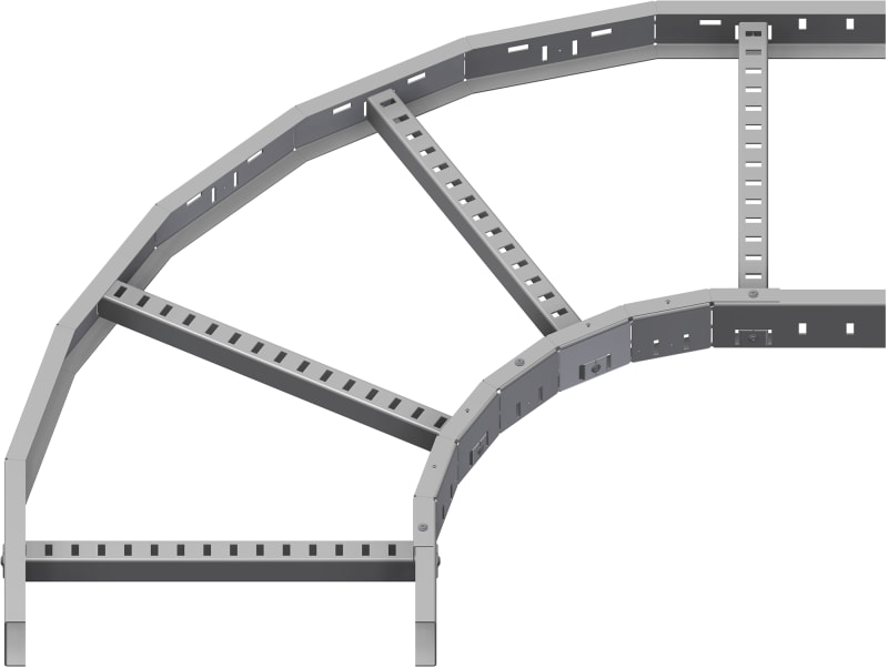 Øglænd System LOE75 Flat Elbow 90°, 300 mm, R300, Hot-Dip Galvanised