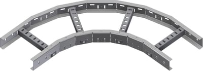 Øglænd System LOE55 Flat Elbow 90°, 200 mm, R300, Stainless Steel