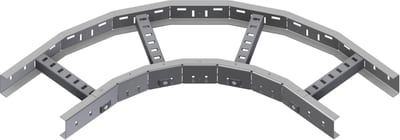 Øglænd System LOE75 Flat Elbow 90°, 300 mm, R300, Stainless Steel