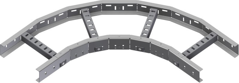 Øglænd System LOE75 Flat Elbow 90°, 600 mm, R300, Stainless Steel