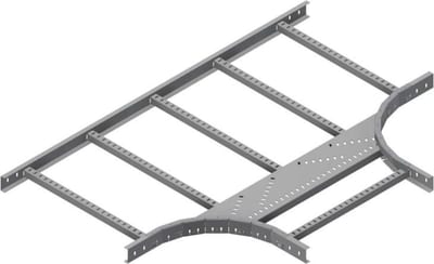 Øglænd System LOE55 Tee, 600/600 mm, R300, Stainless Steel