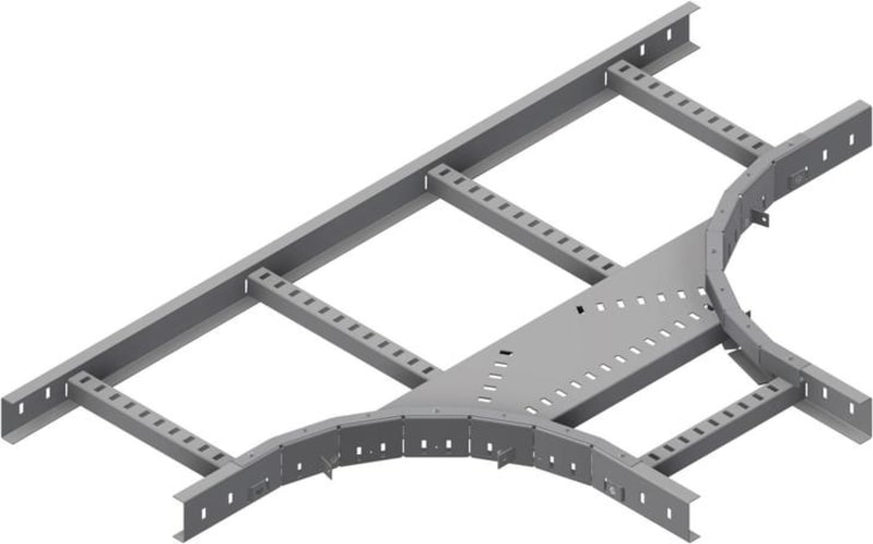 Øglænd System LOE55 Tee, 300/300 mm, R300, Pre-Galvanised
