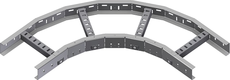 Øglænd System LOE75 Flat Elbow 90°, 200 mm, R300, Hot-Dip Galvanised