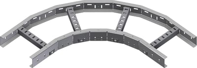 Øglænd System LOE75 Flat Elbow 90°, 200 mm, R300, Hot-Dip Galvanised