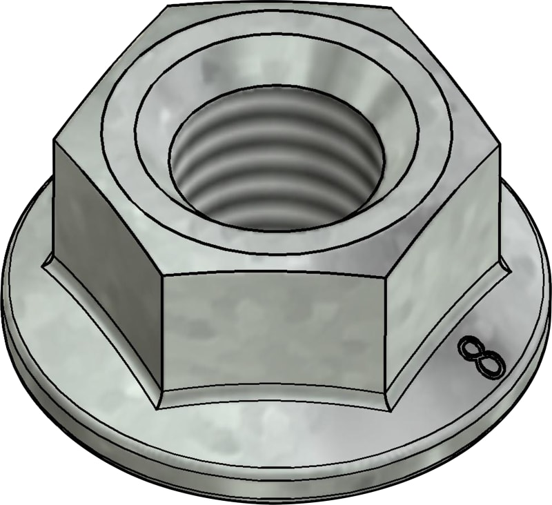 Flange nut NU-FL-M8 PG