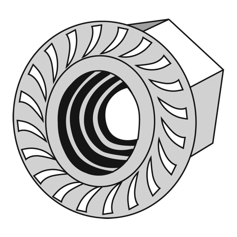 Flange nut NU-FL-M6 PG