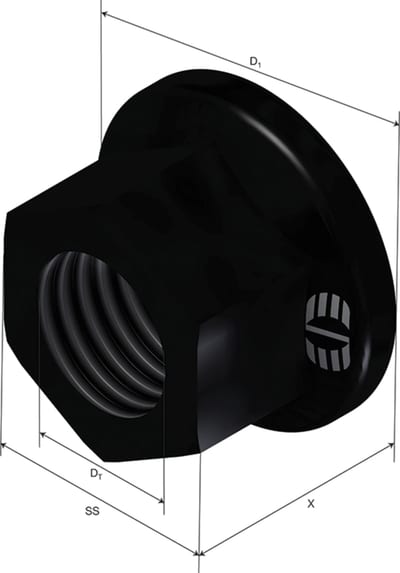 Øglænd System S-M Nut, 17 mm, M10, GRP (FRP)