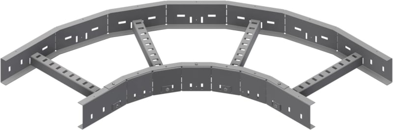 Øglænd System LOE75 Flat Elbow 90°, 300 mm, R300, Zinc-Magnesium Coated