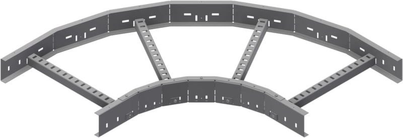 Øglænd System LOE75 Flat Elbow 90°, 400 mm, R300, Zinc-Magnesium Coated