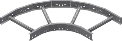 Øglænd System LOE75 Flat Elbow 90°, 400 mm, R300, Zinc-Magnesium Coated
