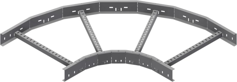 Øglænd System LOE75 Flat Elbow 90°, 500 mm, R300, Zinc-Magnesium Coated
