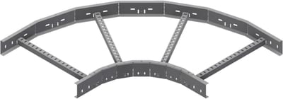 Øglænd System LOE75 Flat Elbow 90°, 500 mm, R300, Zinc-Magnesium Coated