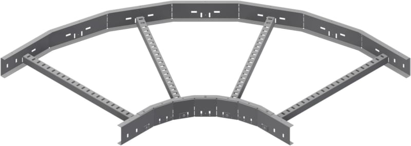 Øglænd System LOE75 Flat Elbow 90°, 600 mm, R300, Zinc-Magnesium Coated