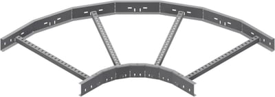 Øglænd System LOE75 Flat Elbow 90°, 600 mm, R300, Zinc-Magnesium Coated