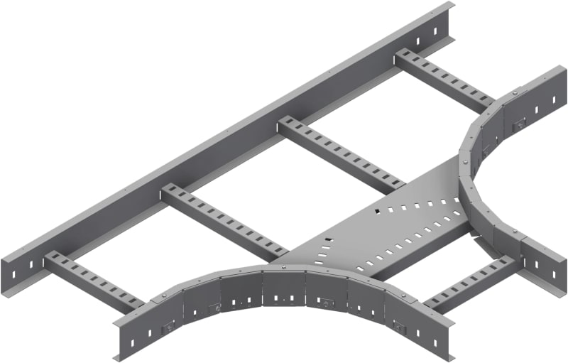 Øglænd System LOE75 Tee, 300/300 mm, R300, Zinc-Magnesium Coated