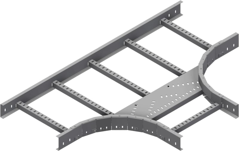 Øglænd System LOE75 Tee, 400/400 mm, R300, Zinc-Magnesium Coated