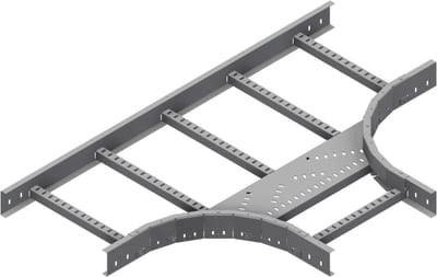 Øglænd System LOE75 Tee, 400/400 mm, R300, Zinc-Magnesium Coated