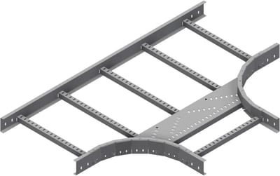 Øglænd System LOE75 Tee, 500/500 mm, R300, Zinc-Magnesium Coated