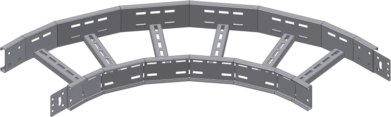 Øglænd System OE100 Flat Elbow 90°, 150 mm, R600, Stainless Steel