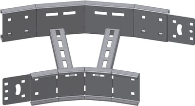 Øglænd System OE125 Flat Elbow 30°, 900 mm, R900, Stainless Steel