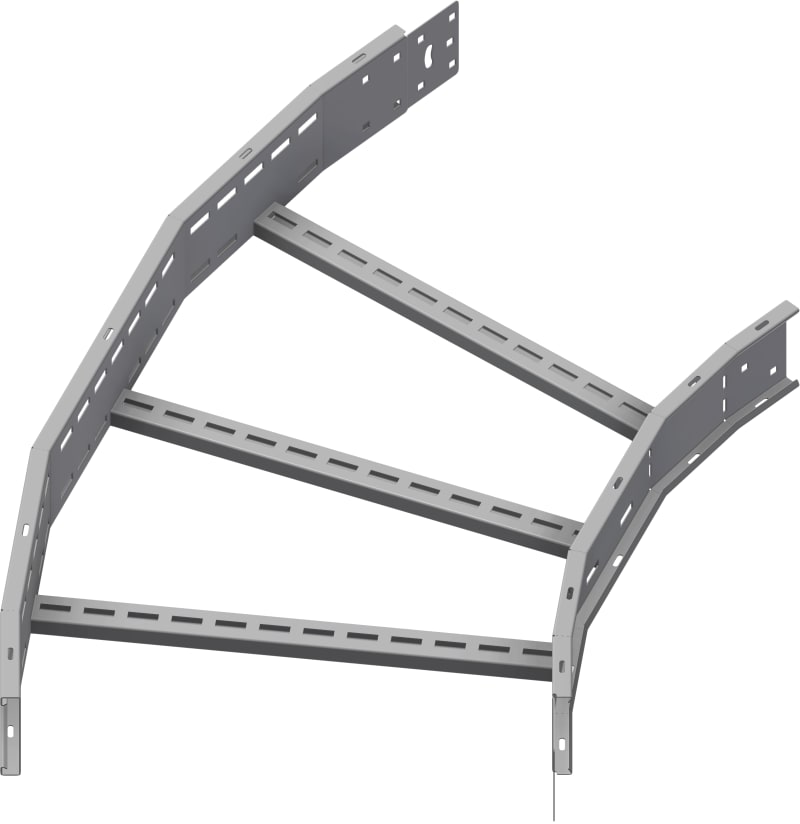 Øglænd System OE125 Flat Elbow 45°, 600 mm, R900, Stainless Steel