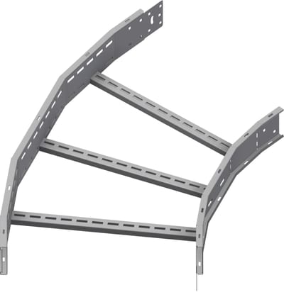 Øglænd System OE125 Flat Elbow 45°, 600 mm, R900, Stainless Steel