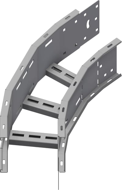 Øglænd System OE150 Flat Elbow 45°, 150 mm, R600, Stainless Steel