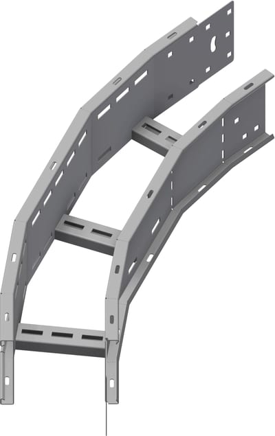 Øglænd System OE150 Flat Elbow 45°, 150 mm, R900, Stainless Steel