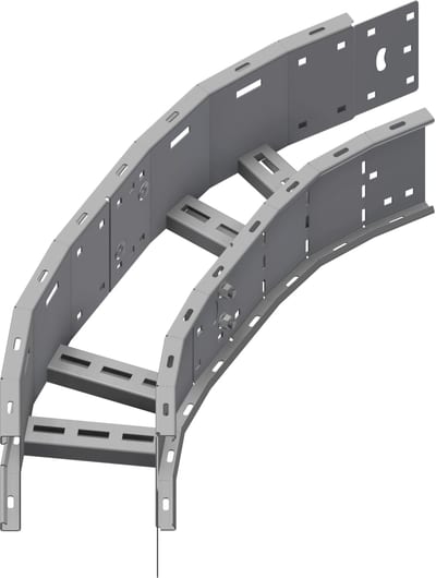 Øglænd System OE150 Flat Elbow 60°, 150 mm, R600, Stainless Steel