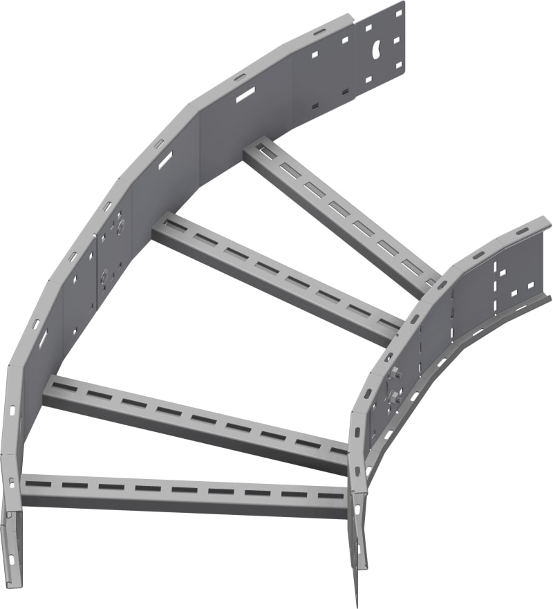 Øglænd System OE150 Flat Elbow 60°, 450 mm, R600, Stainless Steel