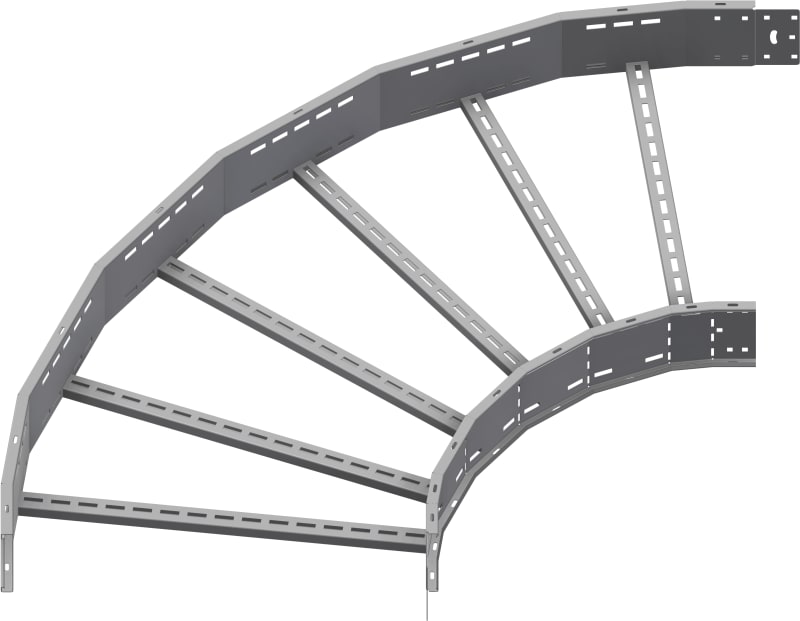 Øglænd System OE150 Flat Elbow 90°, 750 mm, R600, Stainless Steel