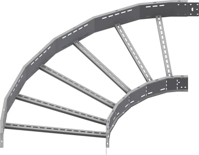 Øglænd System OE150 Flat Elbow 90°, 750 mm, R600, Stainless Steel