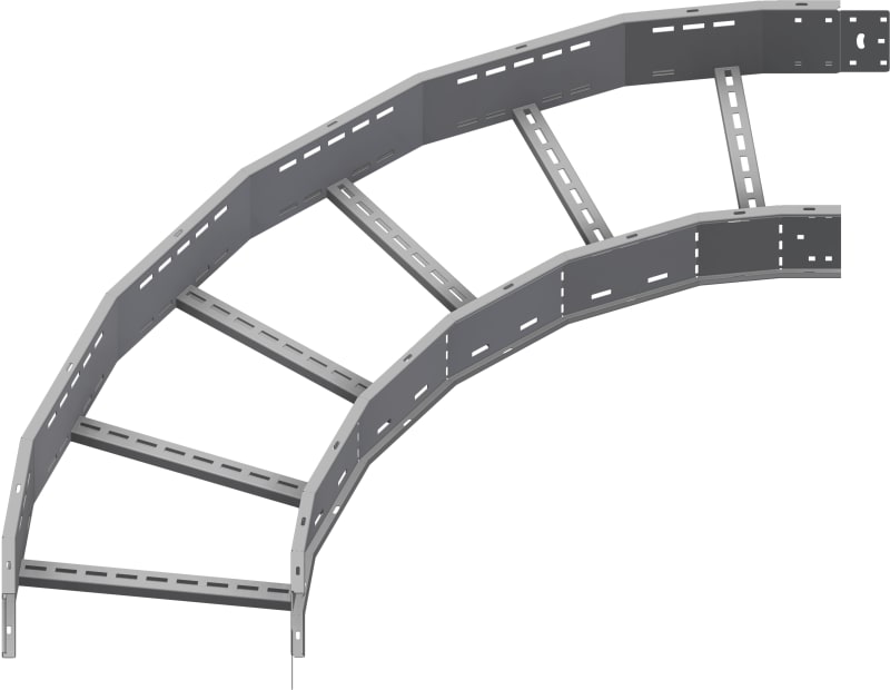 Øglænd System OE150 Flat Elbow 90°, 450 mm, R900, Stainless Steel