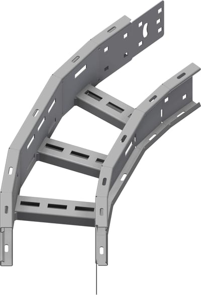 Øglænd System OE100 Flat Elbow 45°, 150 mm, R600, Hot-Dip Galvanised