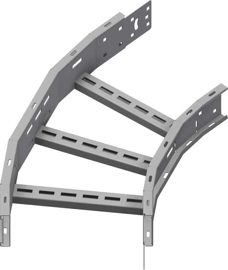 Øglænd System OE100 Flat Elbow 45°, 300 mm, R600, Hot-Dip Galvanised